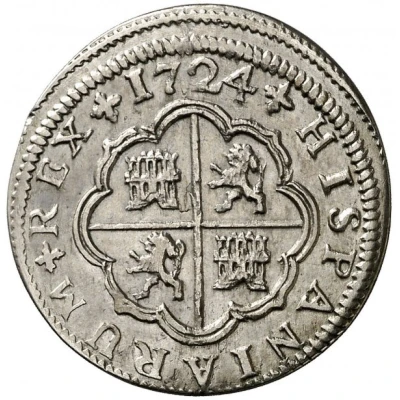 2 Reales - Luis I Seville mint; LUDOUICUS back