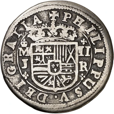 2 Reales - Philip V Madrid mint; 2nd type; DEI · GRATIA front