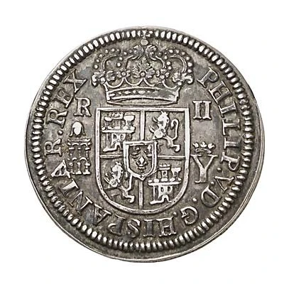 2 Reales - Philip V Segovia mint; monogram front