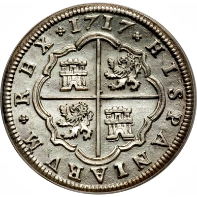 2 Reales - Philip V Segovia back