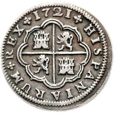 2 Reales - Philip V Seville mint; 2nd type; D · G back