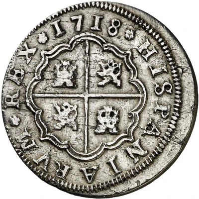 2 Reales - Philip V Seville mint; 2nd type; DEI · G back