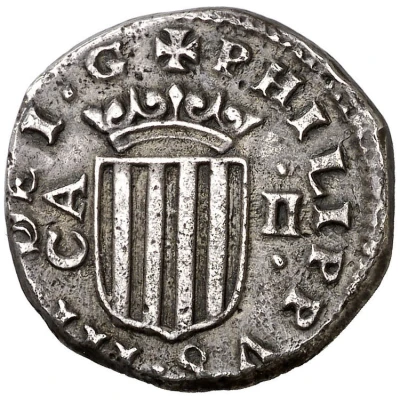 2 Reales - Philipus III without beaded circle back