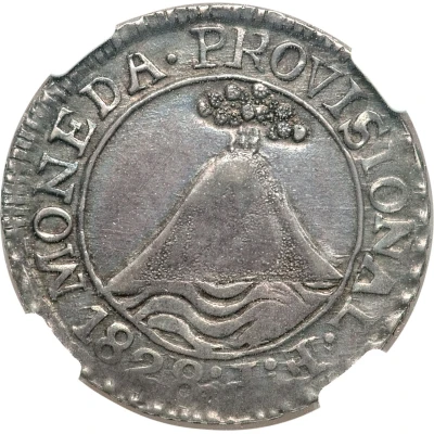 2 Reales Provisional coinage front