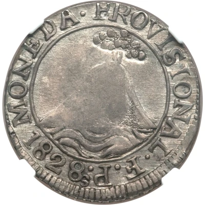 2 Reales Provisional coinage front