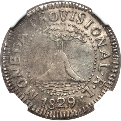 2 Reales Provisional coinage front