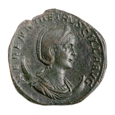 2 Sestertii - Herennia Etruscilla PVDICITIA AVG S C; Pudicitia front