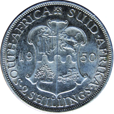 2 Shillings - George VI Sextus Rex; 2 Shillings back