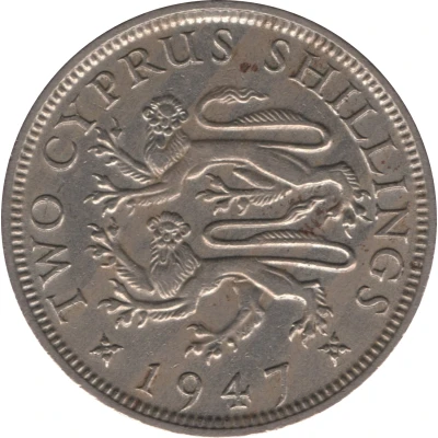 2 Shillings - George VI back