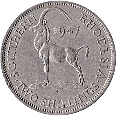 2 Shillings - George VI back