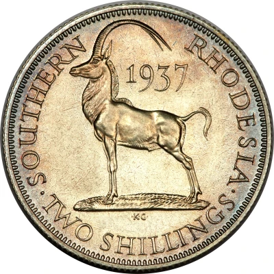 2 Shillings - George VI back