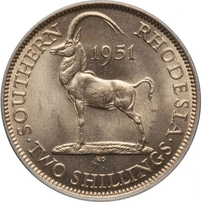 2 Shillings - George VI back