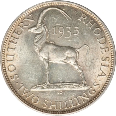 2 Shillings - George V back