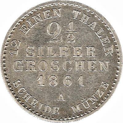 2½ Silbergroschen - Alexander Charles Joint Coinage back