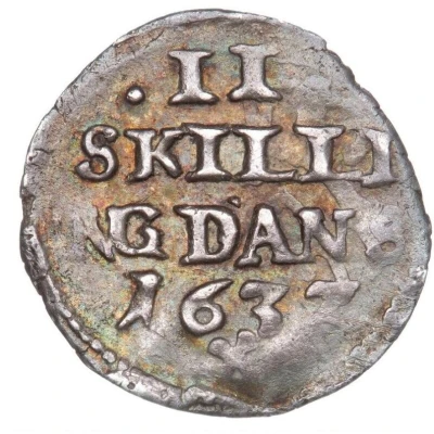 2 Skilling Dansk - Christian IV back