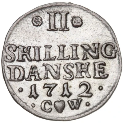 2 Skilling Dansk - Frederik IV back