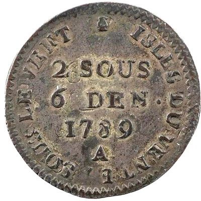 2 Sous, 6 Deniers - Louis XVI Pattern back