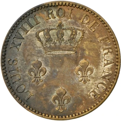 2 Sous Colonie de Cayenne; Louis XVIII front