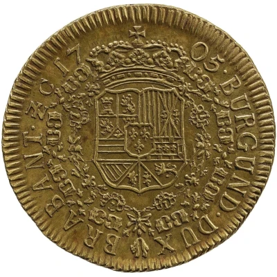 2 Sovereigns - Philip V piedfort of 4 sovereigns weight back