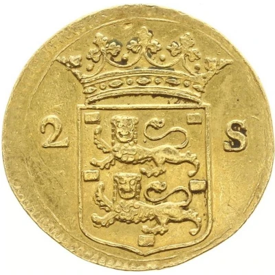 2 Stuivers gold back