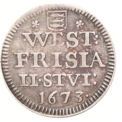 2 Stuivers without arrows, value obverse front