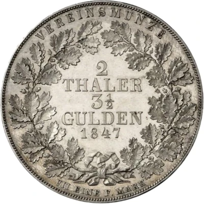 2 Thalers / 3½ Gulden - Emma Princess Regent back