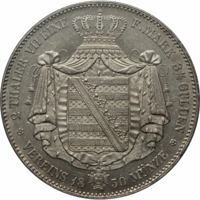 2 Thalers / 3½ Gulden - Frederick August II back