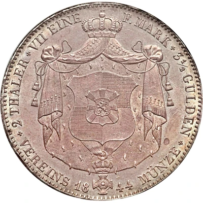 2 Thalers / 3½ Gulden - Hermann Frederick Otto back