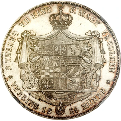 2 Thalers / 3½ Gulden - Leopold Frederick back