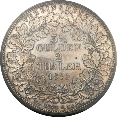 2 Thalers / 3½ Gulden back