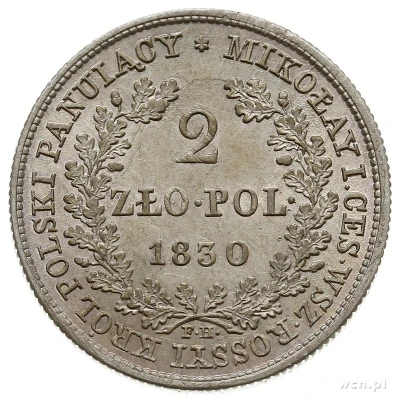 2 Zlotys Polskie - Nikolai I back