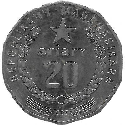 20 Ariary motto C front