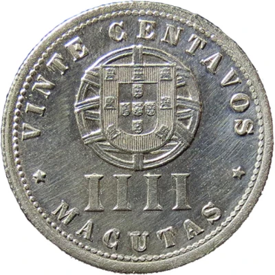 20 Centavos / 4 Macutas back