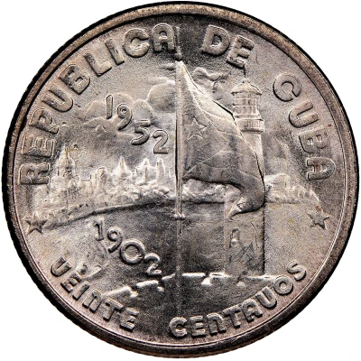 20 Centavos 50th. Anniversary of the Republic front