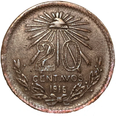 20 Centavos Flat bottom back