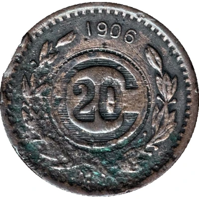 20 Centavos (Toluca - Countermarked) ND back