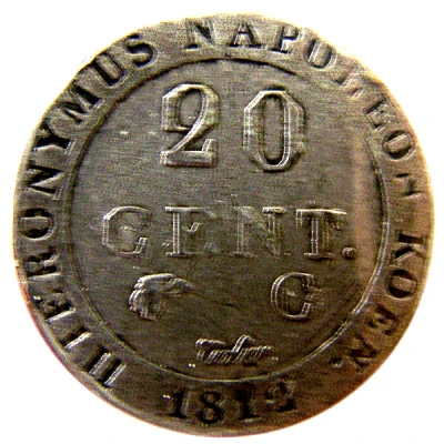 20 Centimes - Jérôme Bonaparte back