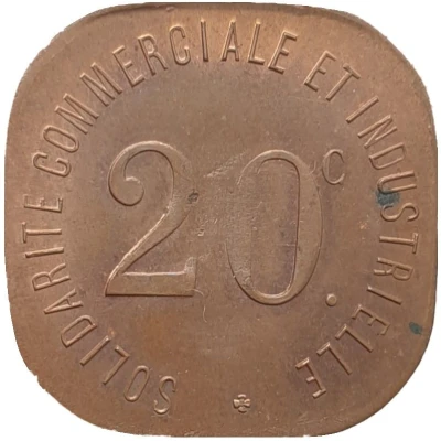 20 Centimes - Solidarité Commerciale et Industrielle - Neuilly sur Seine [92] Copper back