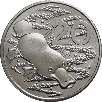 20 Cents - Charles III 1st Portrait - Wind Up Platypus back