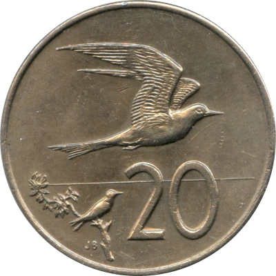 20 Cents - Elizabeth II 2nd portrait; Fairy Terns back