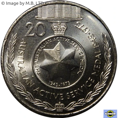 20 Cents - Elizabeth II 4th Portrait - Australian Active Service Medal back