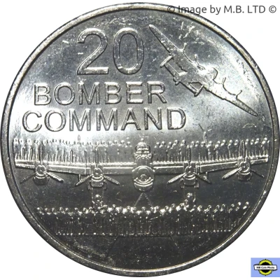 20 Cents - Elizabeth II 4th Portrait - Bomber Command back