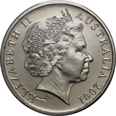 20 Cents - Elizabeth II 4th Portrait - Centenary of Federation - Australian Capital Territory front