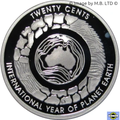 20 Cents - Elizabeth II 4th Portrait - International Year of Planet Earth - Fine Silver Proof back