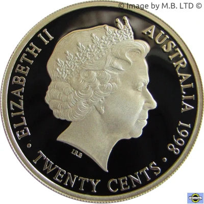 20 Cents - Elizabeth II 4th Portrait - Masterpiece in Silver - 1934 Victoria and Melbourne Centenary Florin front