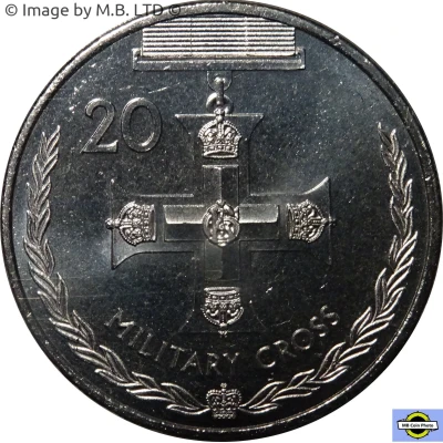 20 Cents - Elizabeth II 4th Portrait - Military Cross back