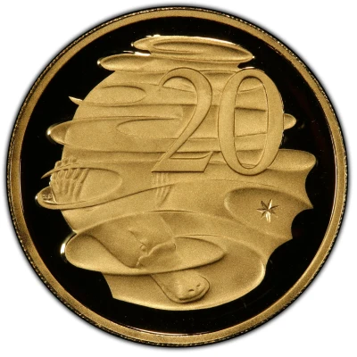 20 Cents - Elizabeth II 4th Portrait - Platypus - Gold Proof back