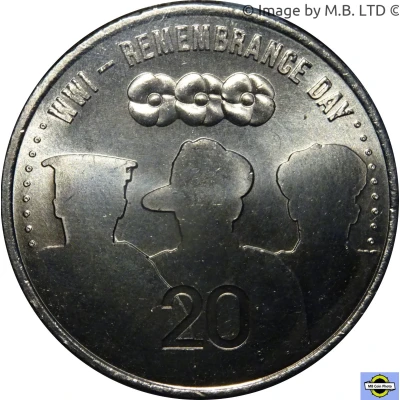 20 Cents - Elizabeth II 4th Portrait - Remembrance Day back