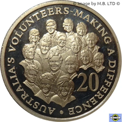 20 Cents - Elizabeth II 4th Portrait - Volunteers back