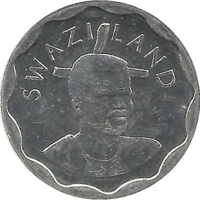 20 Cents - Mswati III 2nd portrait, magnetic front